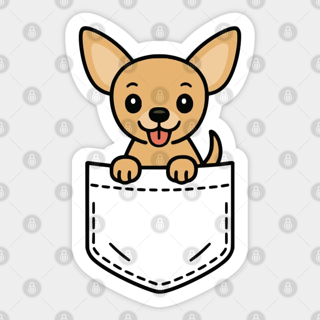 Cute Chihuahua Puppy Pocket Pal Funny Chihuahua Small Dog Sticker by Yesteeyear